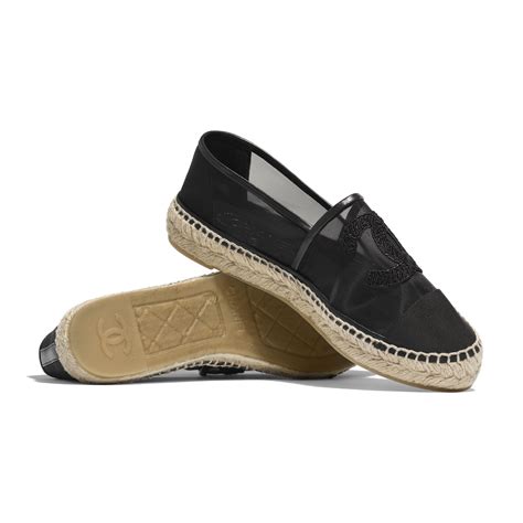 chanel mesh black espadrilles|authentic Chanel espadrilles for sale.